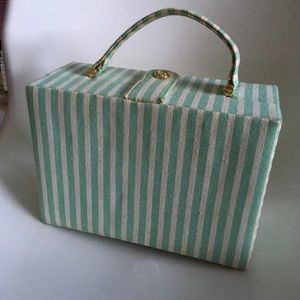 Vintage mint stripe handbag